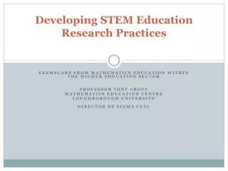 Developing STEM Education Research Practices