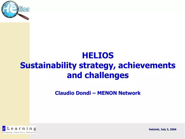 helios sustainability strategy achievements and challenges claudio dondi menon network