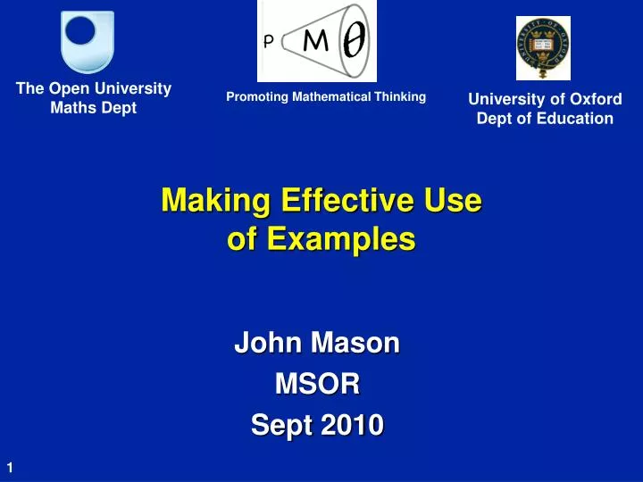 making effective use of examples