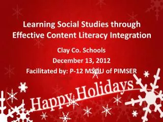 Learning Social Studies through Effective Content Literacy Integration