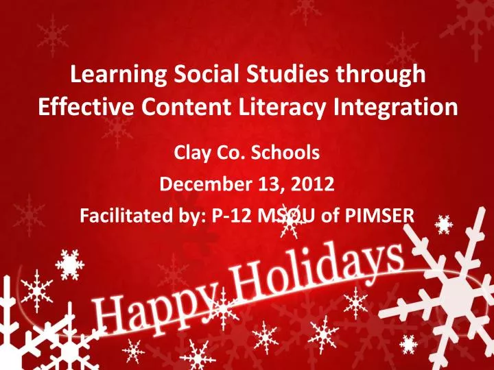 learning social studies through effective content literacy integration