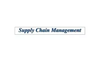 supply chain management