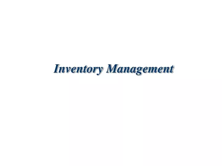 inventory management