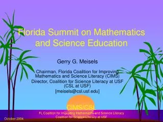Florida Summit on Mathematics and Science Education