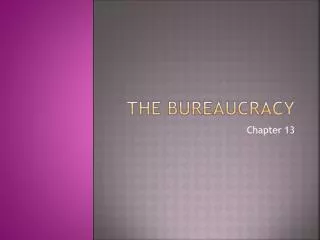 The Bureaucracy