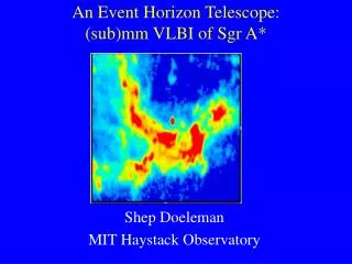 An Event Horizon Telescope: (sub)mm VLBI of Sgr A*