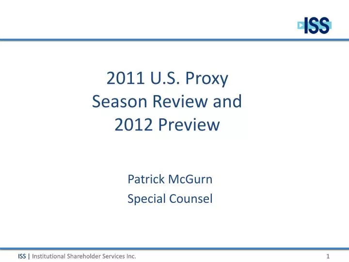2011 u s proxy season review and 2012 preview