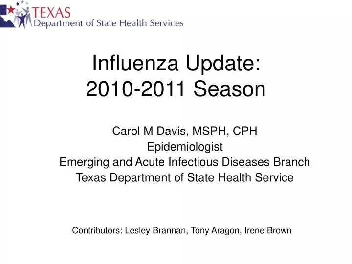 influenza update 2010 2011 season