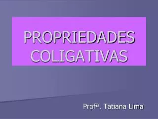 propriedades coligativas