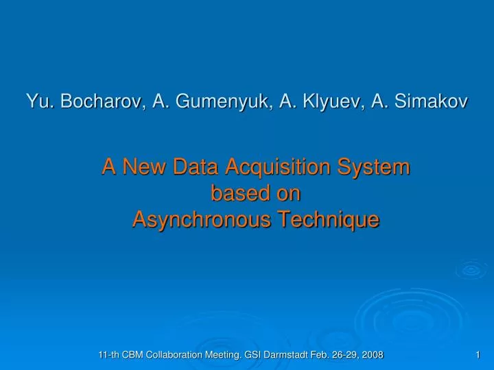 a new data acquisition system based on asynchronous technique