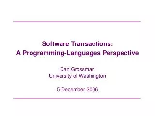 Software Transactions: A Programming-Languages Perspective