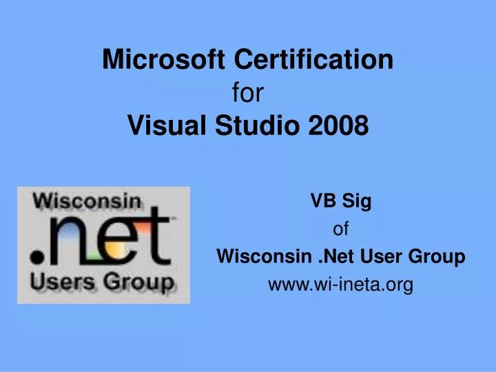 microsoft certification for visual studio 2008