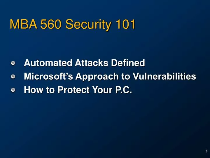 mba 560 security 101