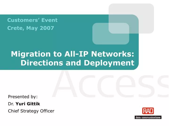 migration to all ip networks directions and deployment