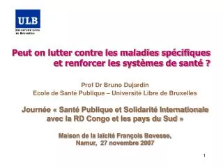 peut on lutter contre les maladies sp cifiques et renforcer les syst mes de sant