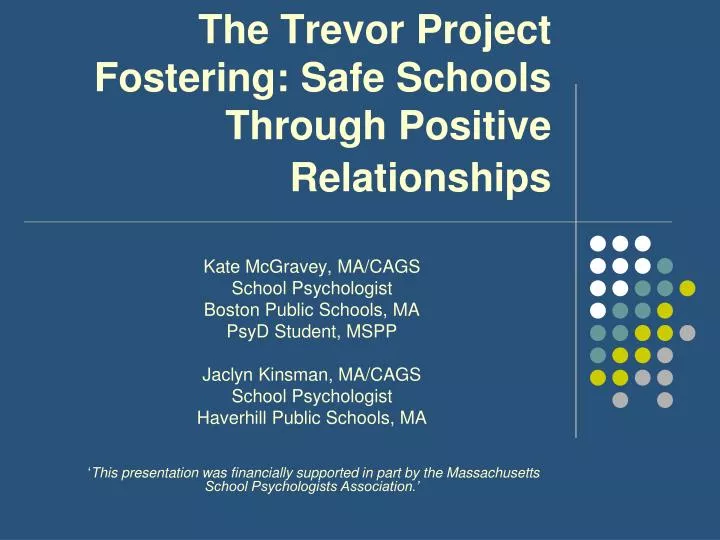 the trevor project fostering safe schools through positive relationships