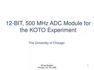 12-BIT, 500 MHz ADC Module for the KOTO Experiment