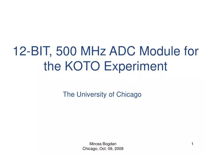 12 bit 500 mhz adc module for the koto experiment