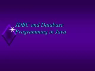 JDBC and Database Programming in Java