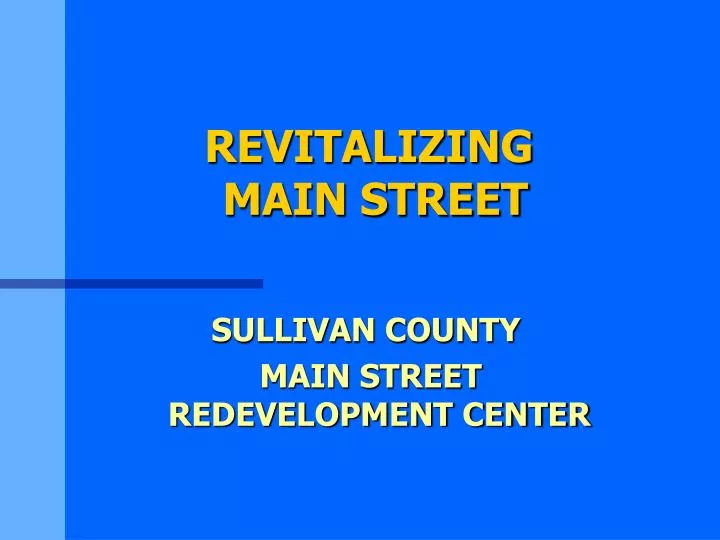 revitalizing main street