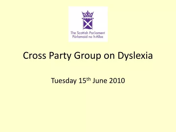cross party group on dyslexia