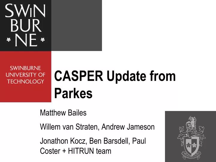casper update from parkes