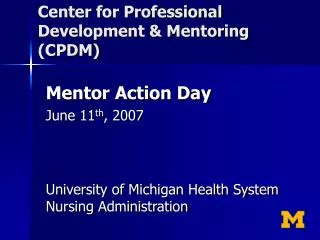 Center for Professional Development &amp; Mentoring (CPDM)
