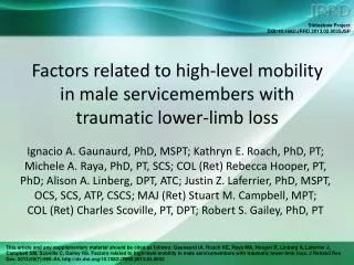 Factors related to high-level mobility in male servicemembers with traumatic lower-limb loss