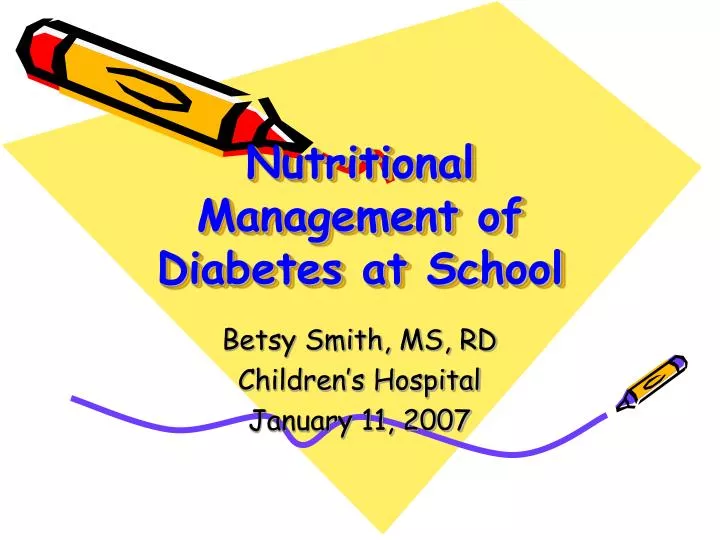 nutritional management of diabetes at school