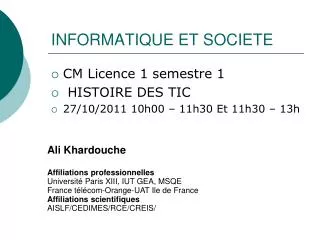informatique et societe