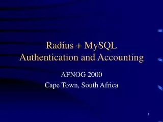 Radius + MySQL Authentication and Accounting