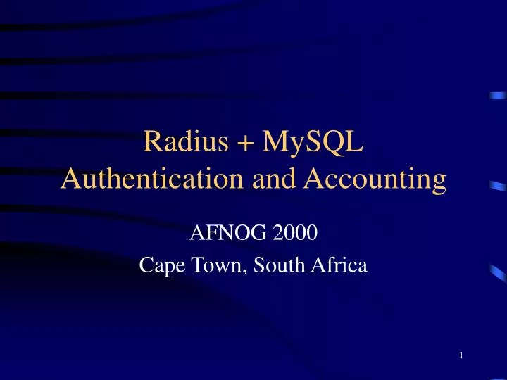 radius mysql authentication and accounting