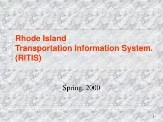 Rhode Island Transportation Information System. (RITIS)