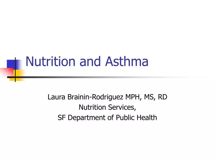 nutrition and asthma