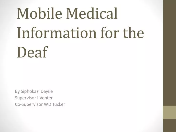 mobile medical information for the deaf