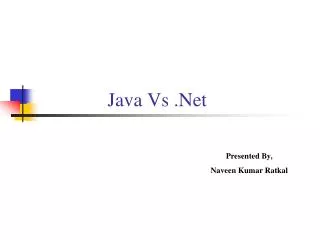 Java Vs .Net
