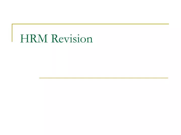 hrm revision