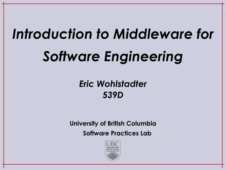 introduction to middleware for software engineering