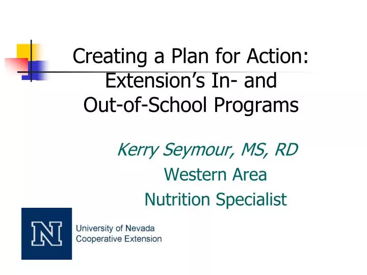 creating a plan for action extension s in and out of school programs