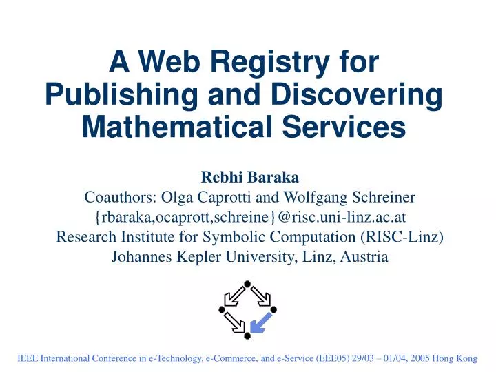 a web registry for publishing and discovering mathematical services