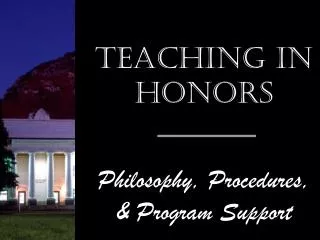 Teaching in Honors