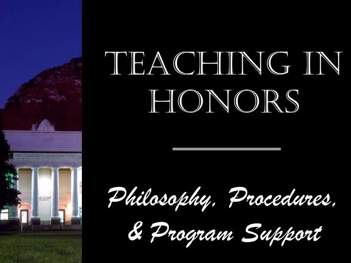 teaching in honors