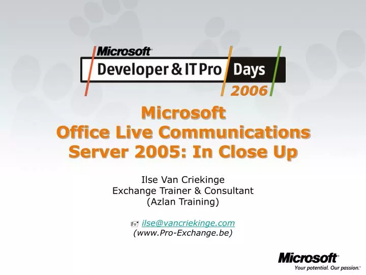 microsoft office live communications server 2005 in close up