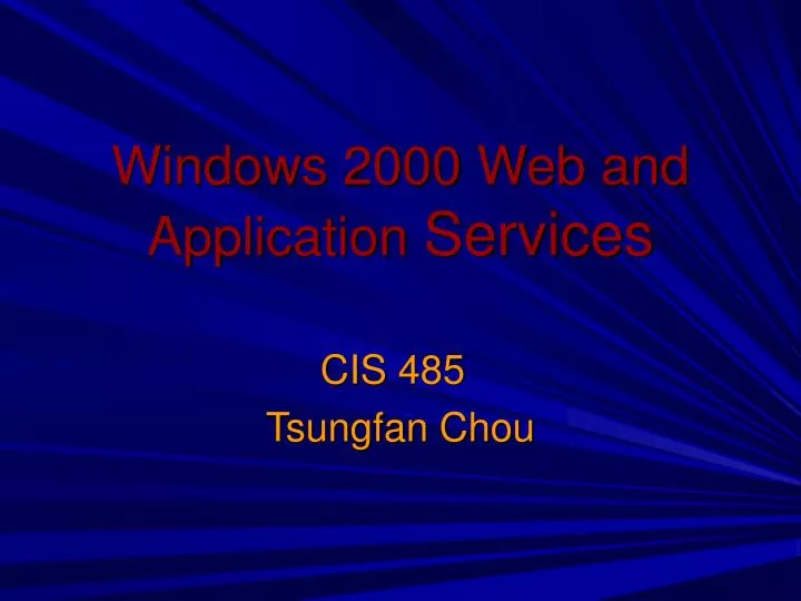 windows 2000 web and application services
