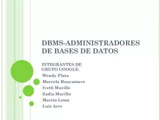 dbms administradores de bases de datos