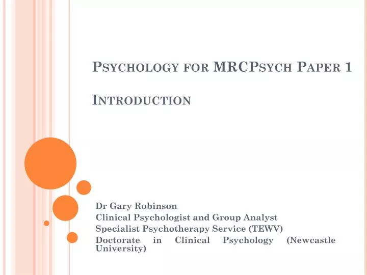 psychology for mrcpsych paper 1 introduction
