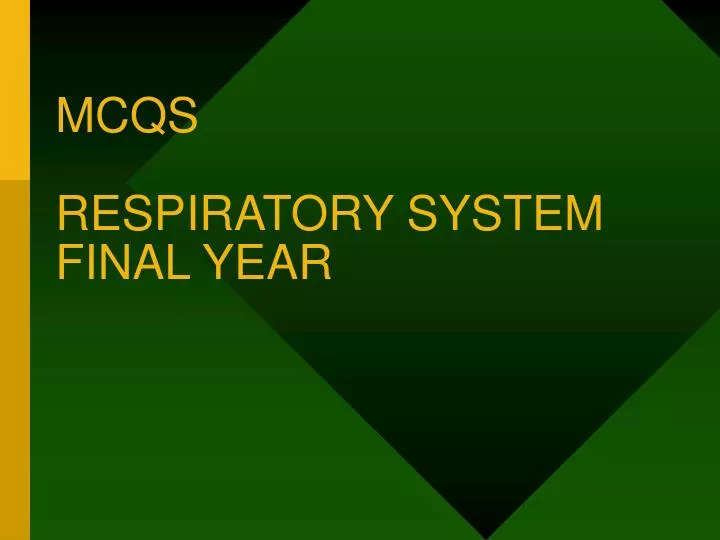 mcqs respiratory system final year