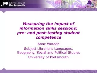 Measuring the impact of information skills sessions: pre- and post-testing student competence