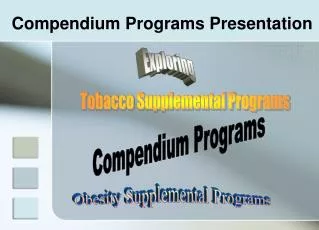 Compendium Programs Presentation