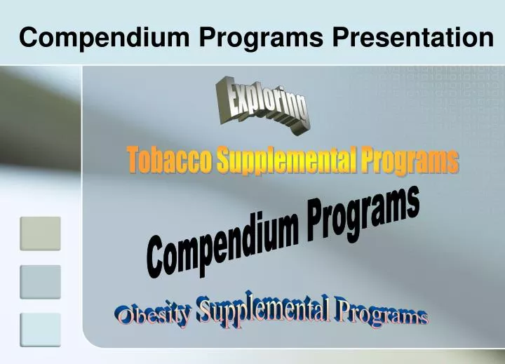 compendium programs presentation